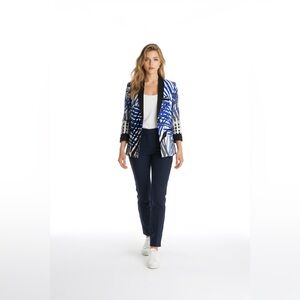Giada Forte Resort Blue Abstract Palm‎ Print Viscose Jacket Italy Size 0